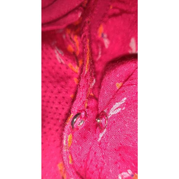 Vintage Lucky Brand Top Womens XL BOHO Peasant Burgundy Red Y2K Bohemian Floral - Picture 7 of 16